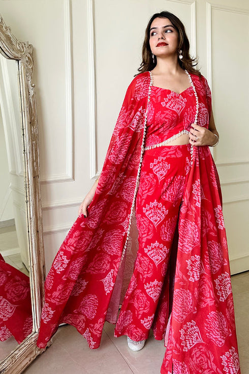 Red Ikkat Indo Fusion Set